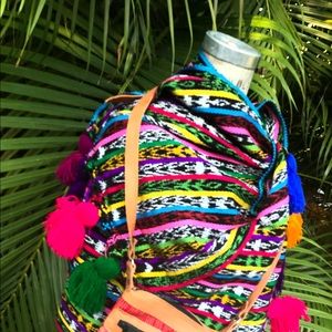 Huipil handmade crossover bag passport Guatemalan